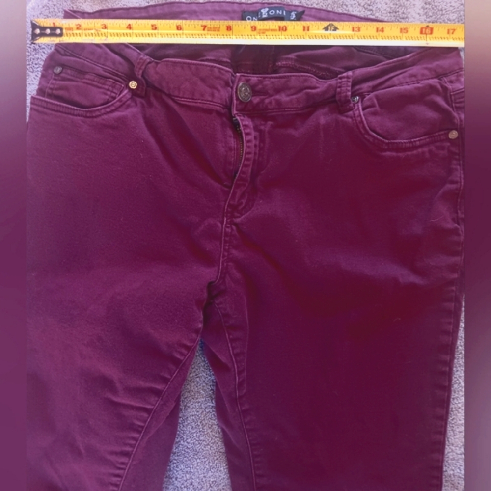 One 5 One Oxblood Skinny Jeans Modern Fit
